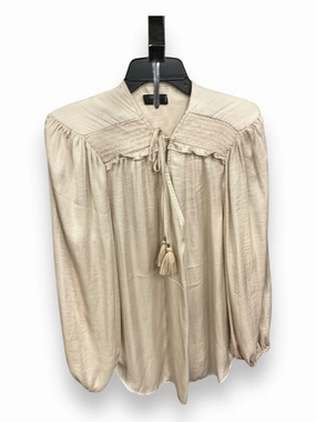Blouse Long Sleeve By Tahari By Arthur Levine In Beige, Size: 2x TemperatureRegulating Material
