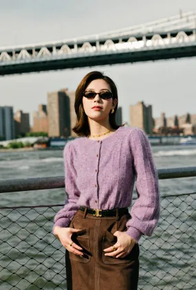 Cold Outfit Diane Mohair Cardigan - Plum