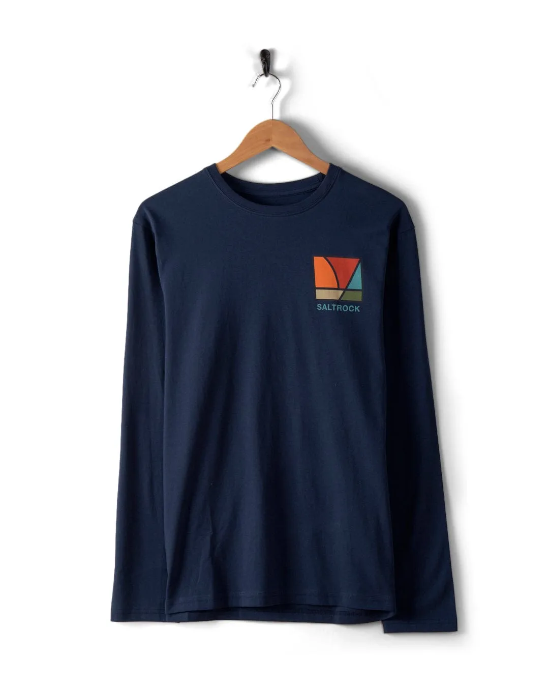 Timeless Must-Have SoftenedNeckline Dimensions Colour - Mens Long Sleeve T-Shirt - Blue