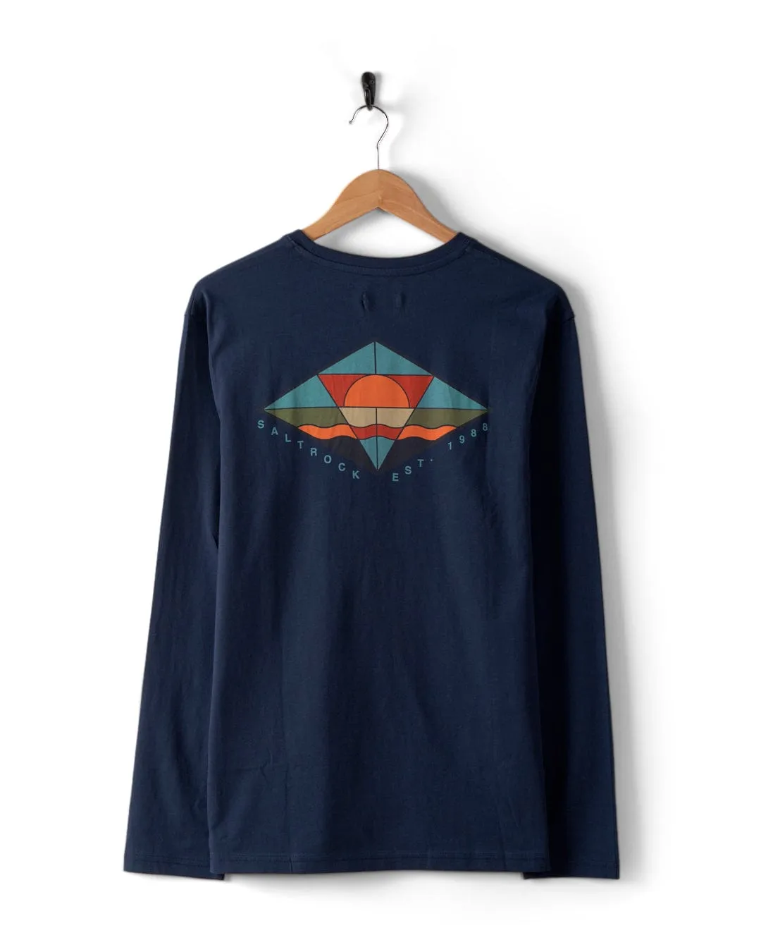Relaxed Everyday Wear Casual Statement Dimensions Colour - Mens Long Sleeve T-Shirt - Blue