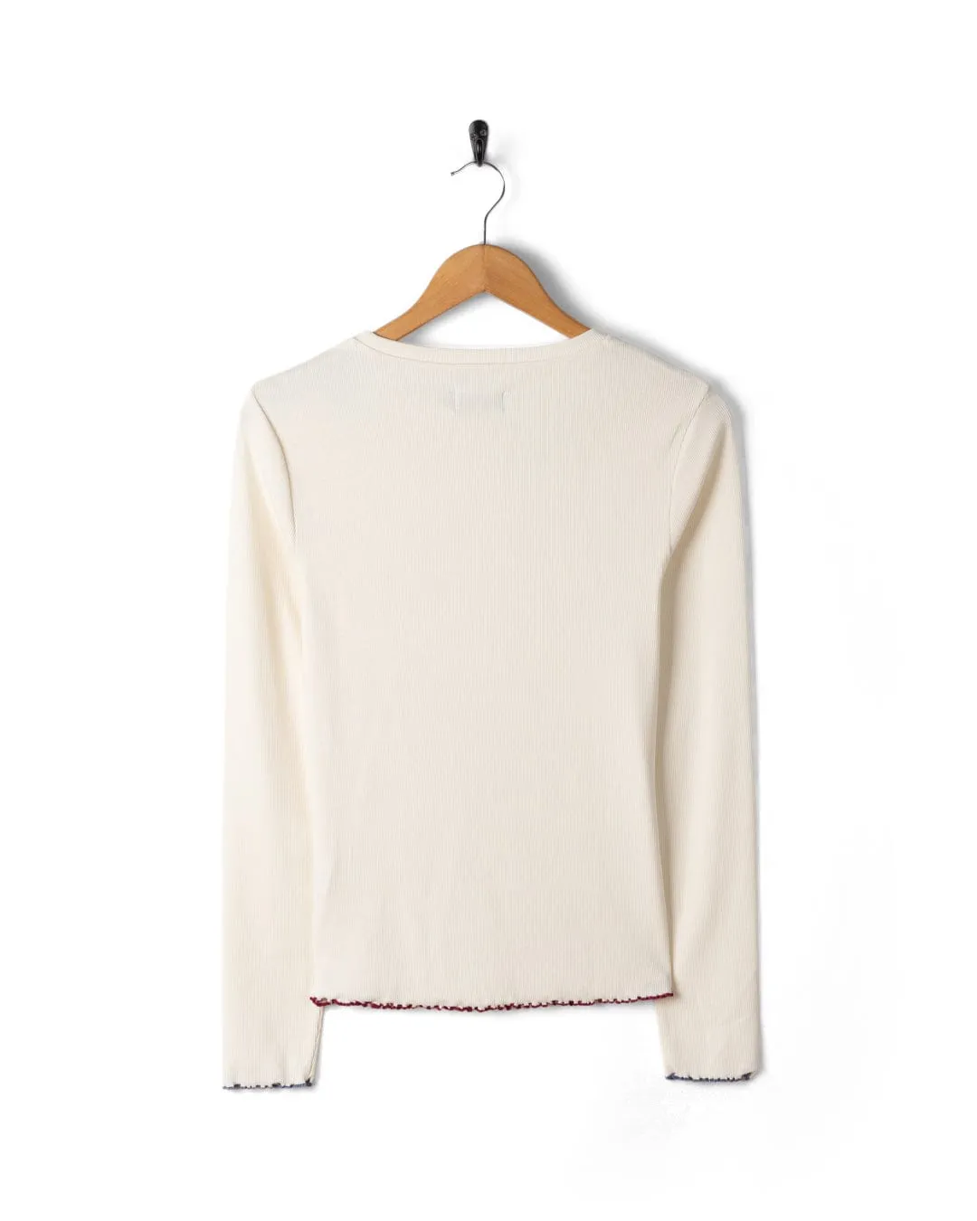 Dixie - Womens Long Sleeve T-Shirt - Cream Perfect for Travel Quick Fit Wear