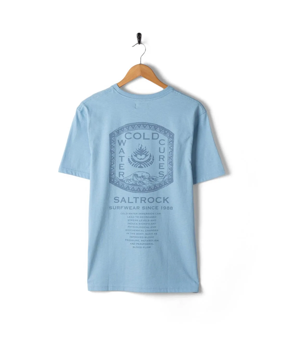 Cold Water Cures - Mens Short Sleeve T-Shirt - Blue Cozy Wearable