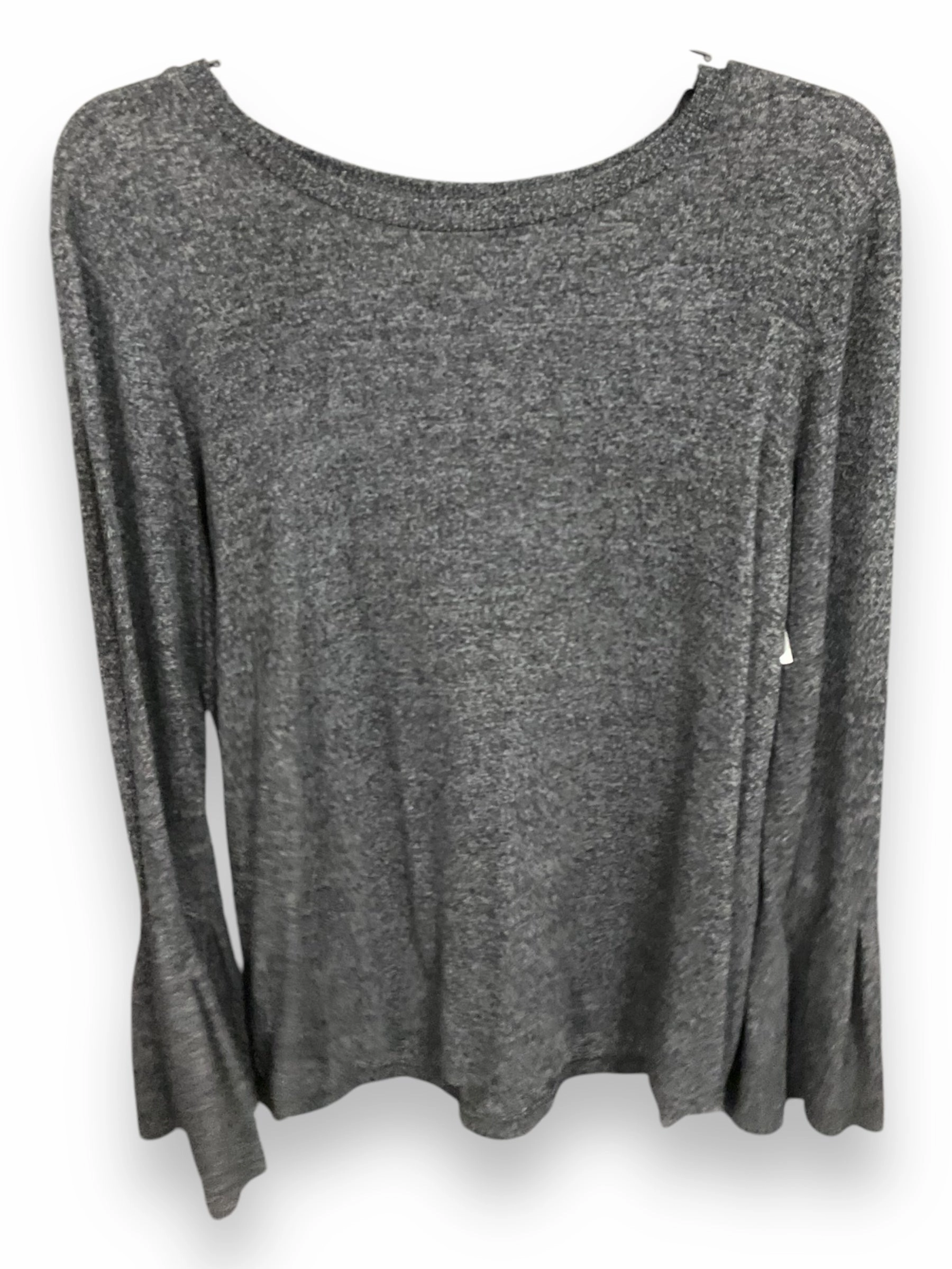 Odor Resistant Material DoubleLayered Collar Top Long Sleeve By Gibson In Black, Size: L