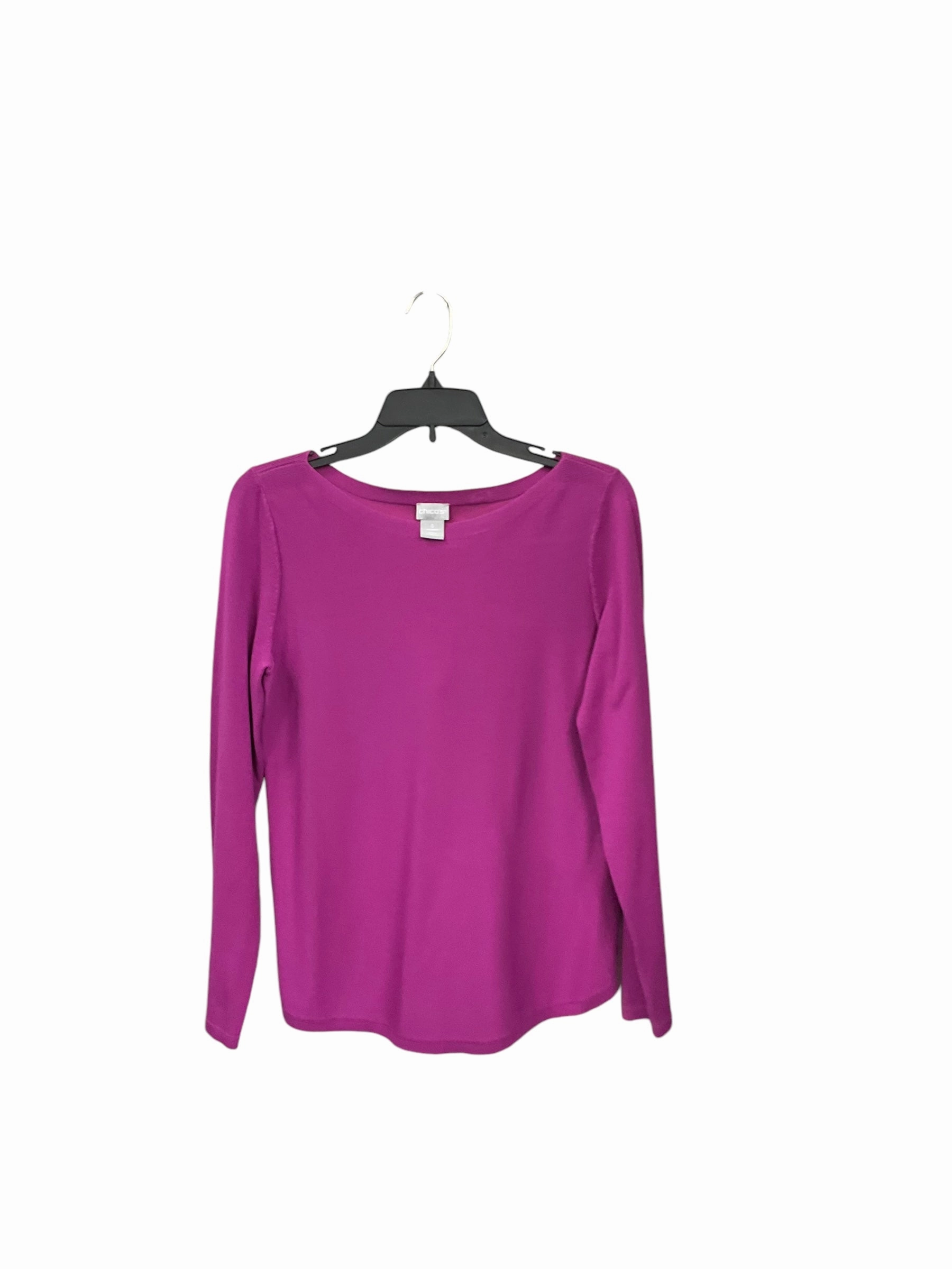 Top Long Sleeve By Chicos In Pink, Size: S Low Profile Zipper Closure High Visibility Trim