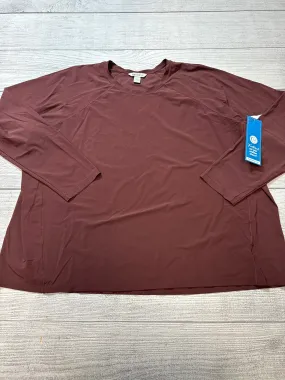 Athletic Top Long Sleeve Crewneck By Athleta In Brown, Size: 3x ButtonFront