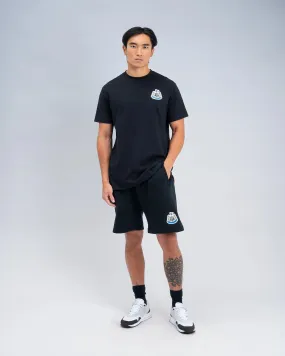 Newcastle United Men's Black Terrace Crest T-Shirt Geometric Print
