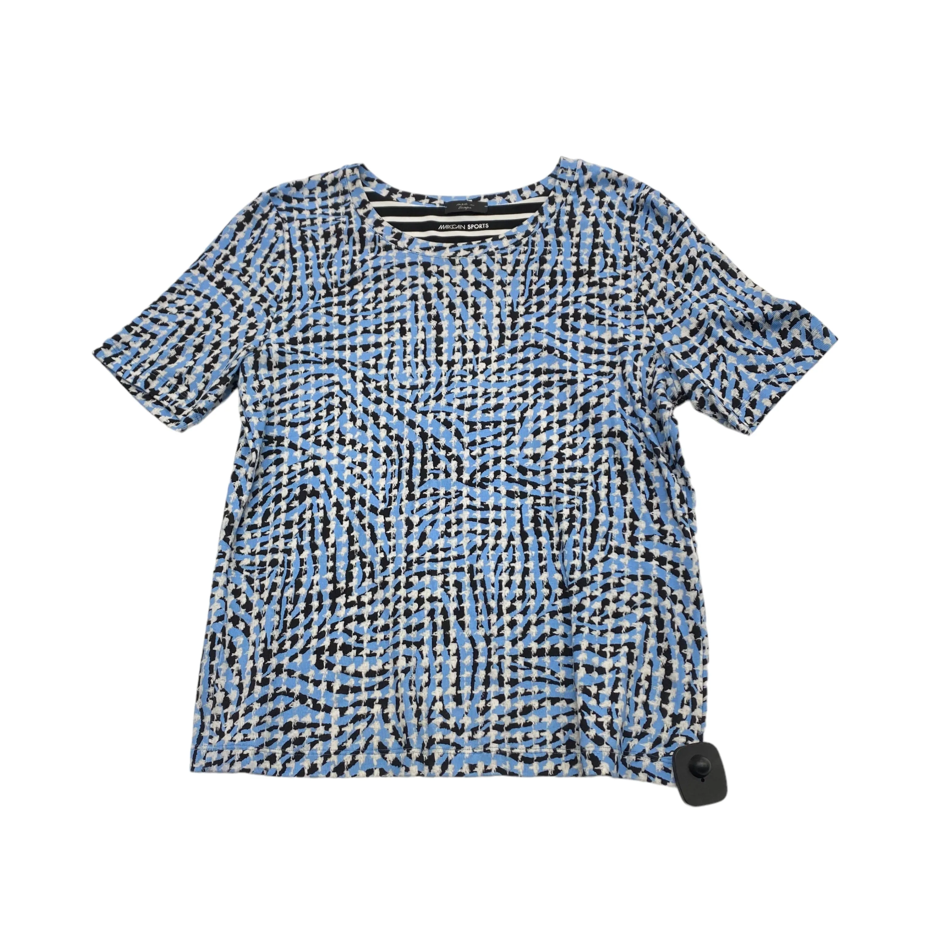 Multi-colored Top Short Sleeve Designer Marc Cain, Size M Casual Layer Wear Sleek Performance