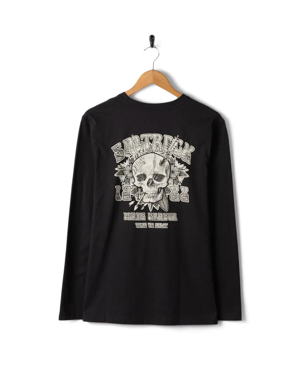 Split - Mens Long Sleeve T-Shirt - Dark Grey Temperature Regulating Evergreen
