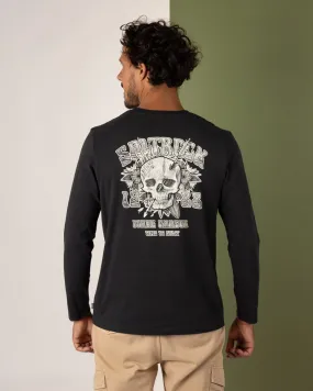 Reversible Design Concept Split - Mens Long Sleeve T-Shirt - Dark Grey