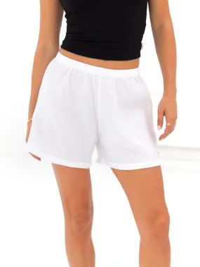 Mila Summer Shorts - White Cooling Mesh Lining