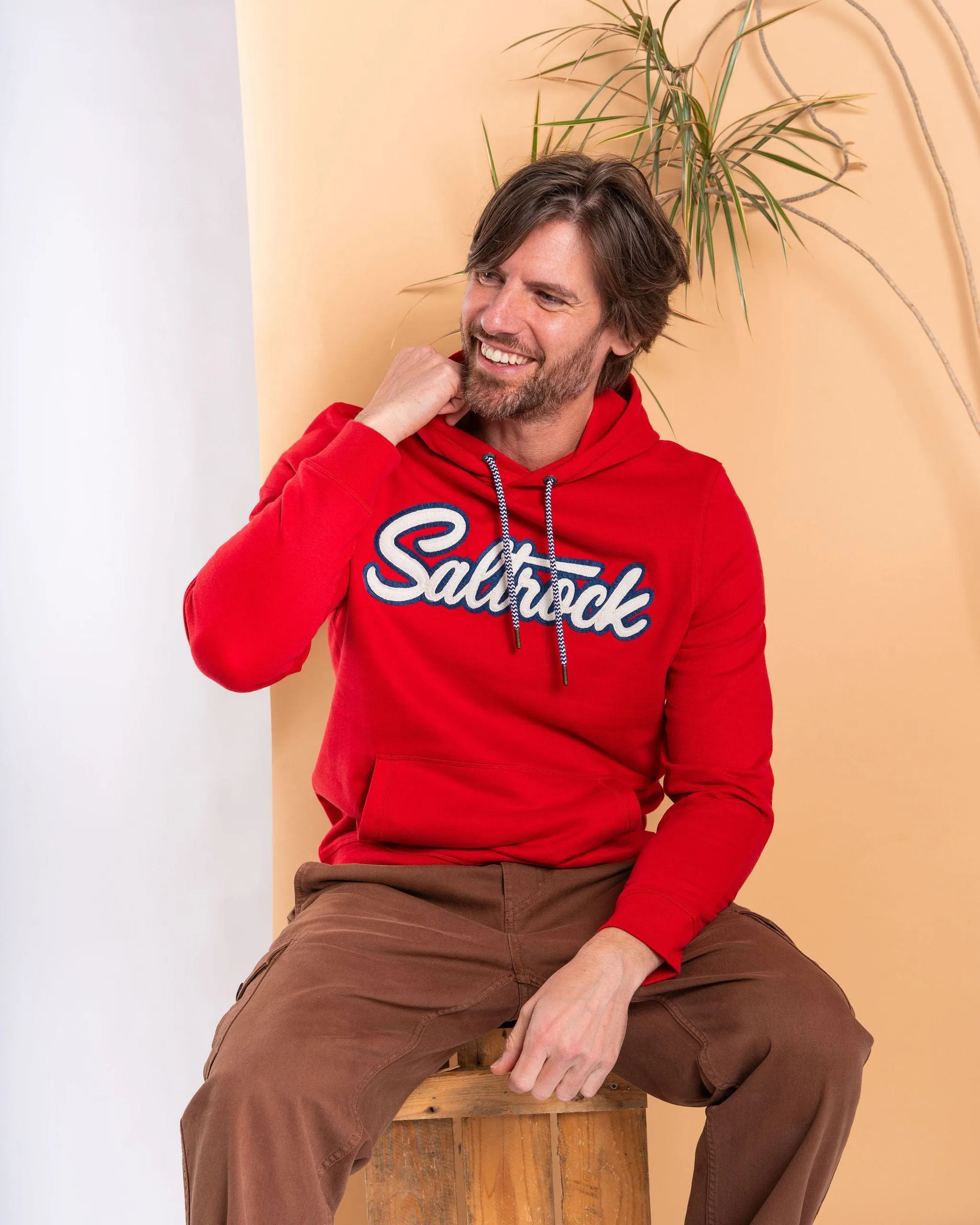 Strike - Mens Pop Hoodie - Red Quick Fit Performance Flexible Fabric