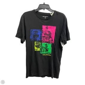 Top Short Sleeve Designer By Karl Lagerfeld In Black, Size: Sp Bold colors