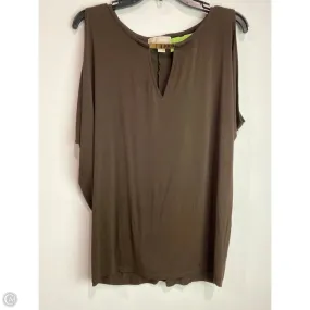 Top Short Sleeve Designer By Michael Kors In Brown, Size: L Sustainable Fibers
