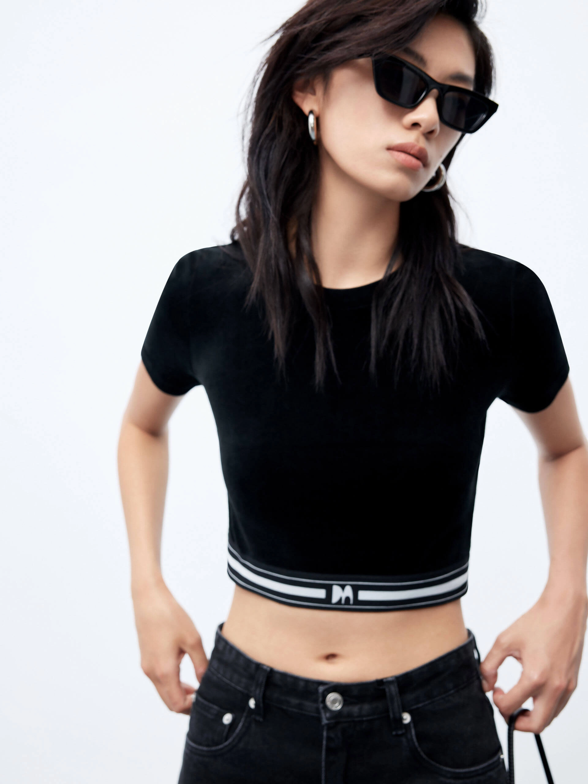 Velvet Touch Cropped Top Thermal Regulating Friction Reducing Design