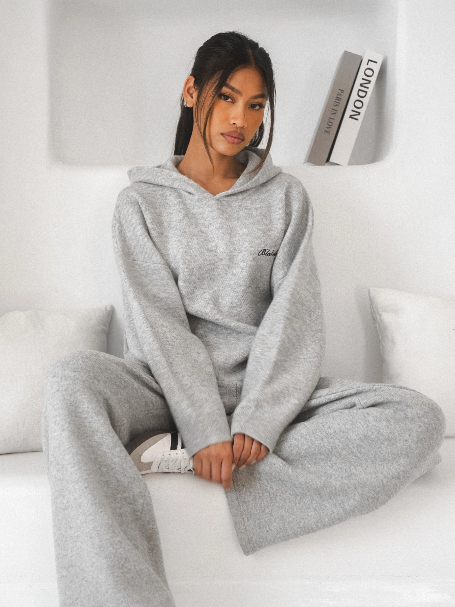 Oversized Knitted Hoodie - Marl Grey Hare like No Chafe
