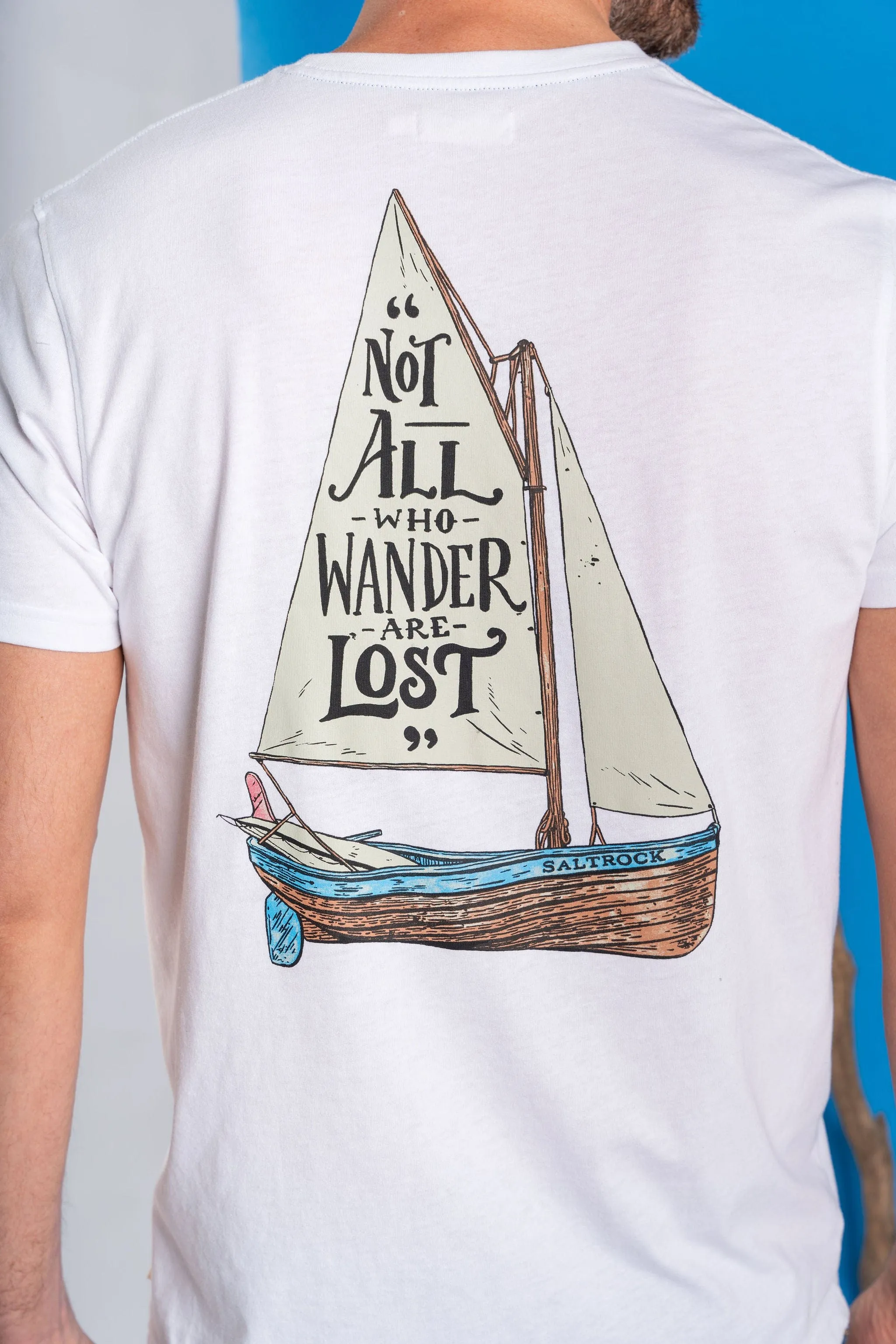 Lost Ships Mens Short Sleeve T-Shirt - White Loose Fit Anti Odor Technology