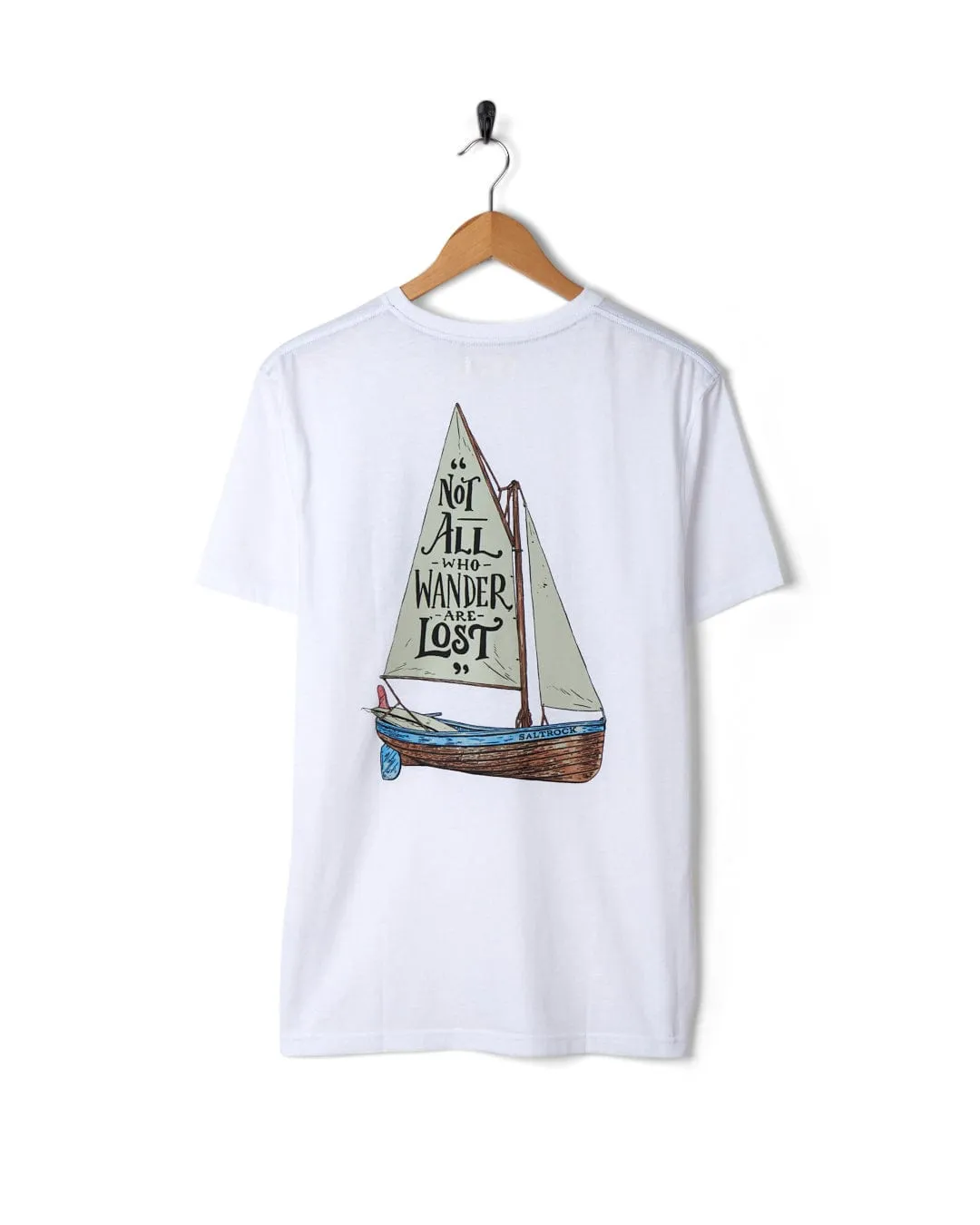Lost Ships Mens Short Sleeve T-Shirt - White Vintage authenticity
