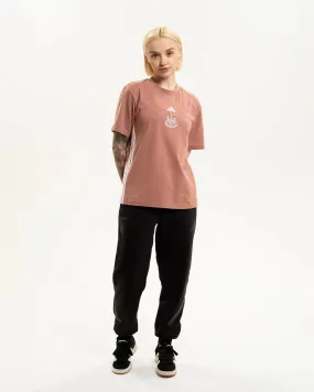 Newcastle United adidas Women's 3-Stripe Warm Clay T-Shirt Stylish Design Embroidered Details