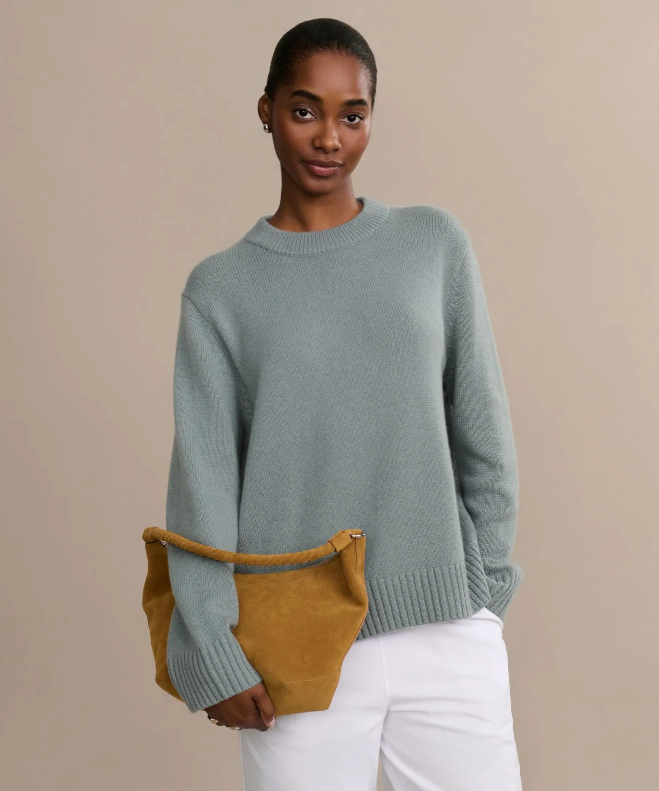 Cashmere Oversized Crewneck Lightweight Comfort Effortless Comfort Fit