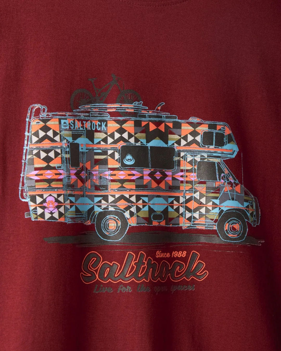 Motorhome Mens Long Sleeve T-Shirt - Burgundy Chilly Day Comfort