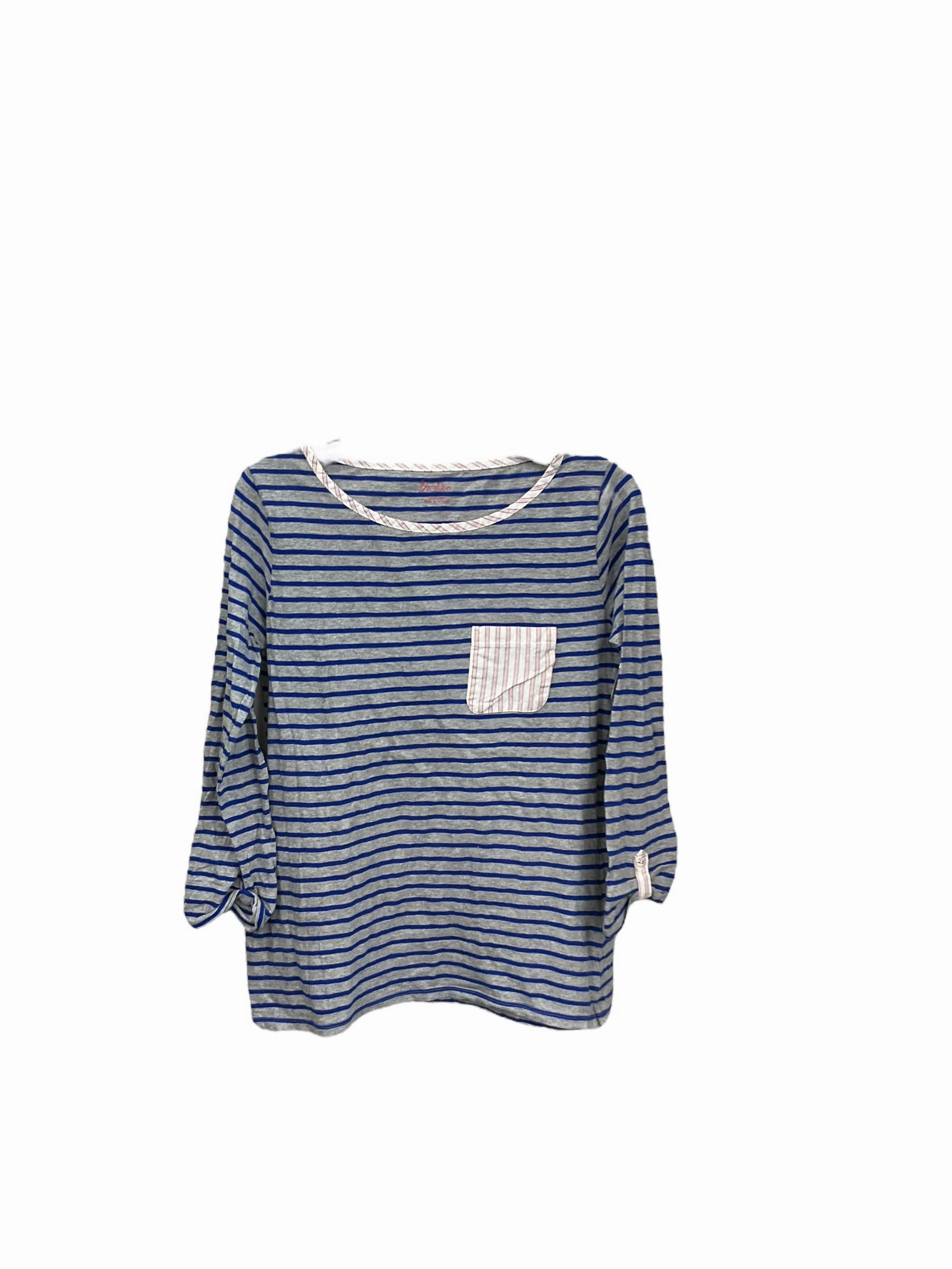 Tailored Silhouette Trendy Sweater Top 3/4 Sleeve By Boden In Striped Pattern, Size: M