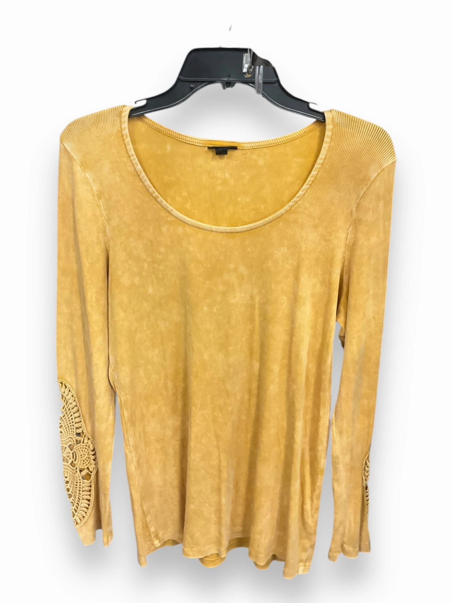 WrinkleFree Weaving Top Long Sleeve By Torrid In Yellow, Size: 1x