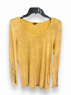 WrinkleFree Weaving Top Long Sleeve By Torrid In Yellow, Size: 1x