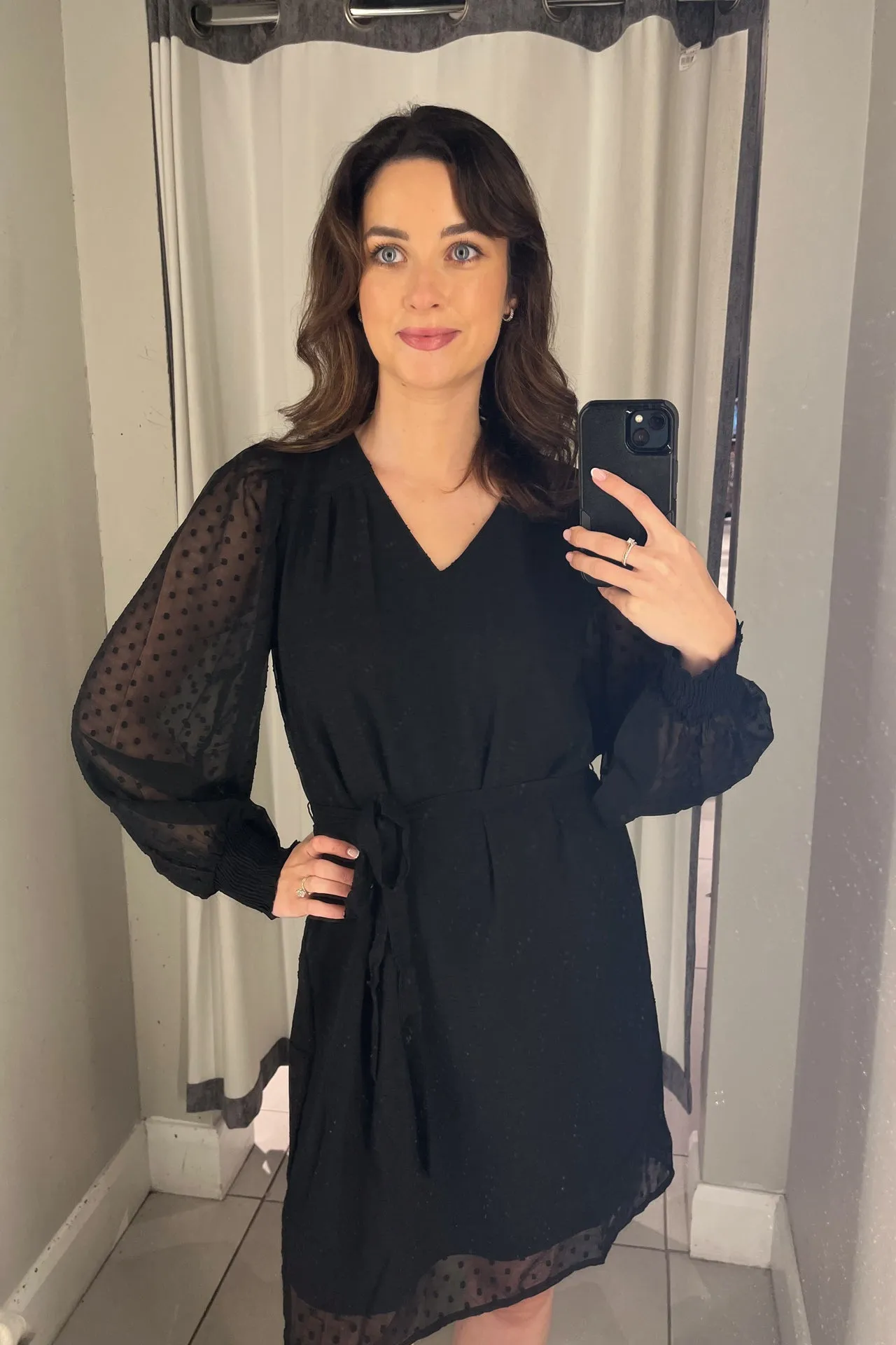 Edee Black V-Neck Dress Celebration Wear Perfect Cut