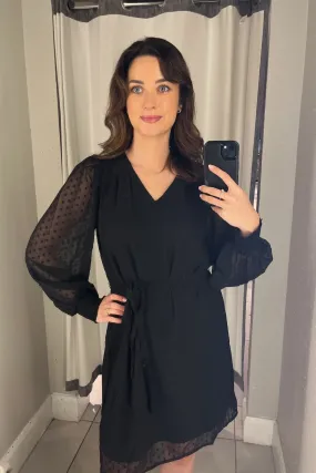 Edee Black V-Neck Dress Smooth Motion