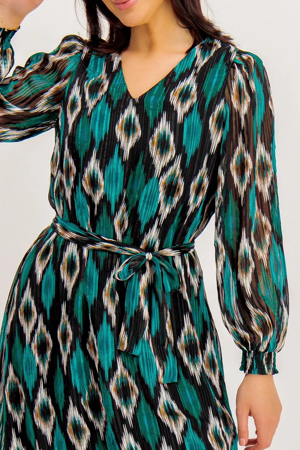 Edna V-Neck Belted Dress Wrap style Cozy and Comfortable