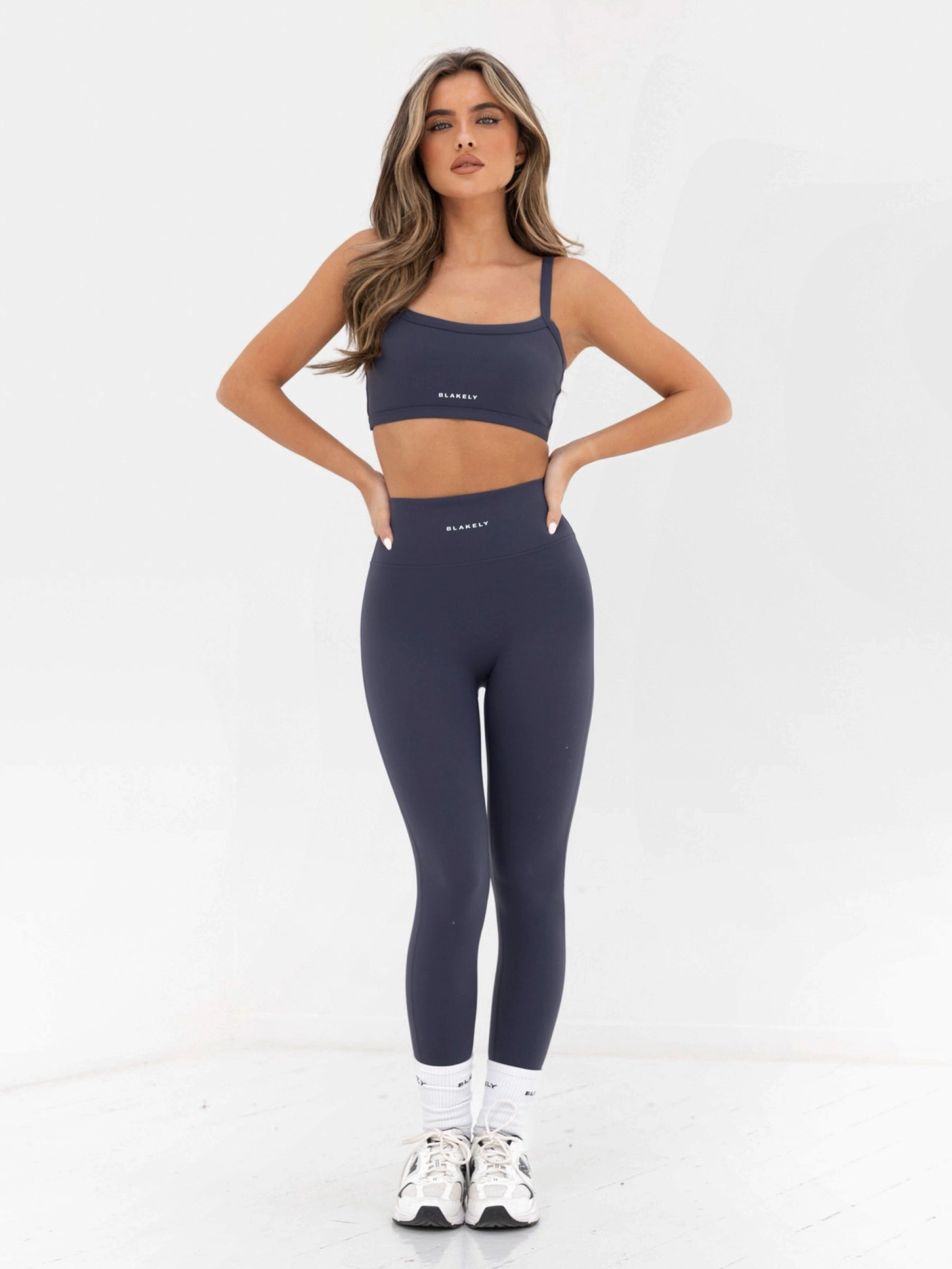 Ultimate Sports Bra - True Navy Ribbed waistband Piped edges seams