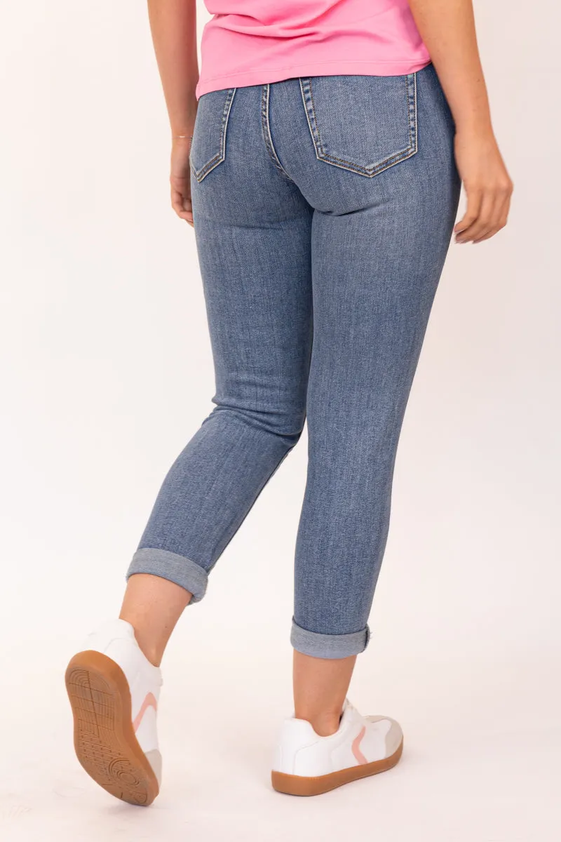 Light Wash Boyfriend Toxik Jeans Metallic accents