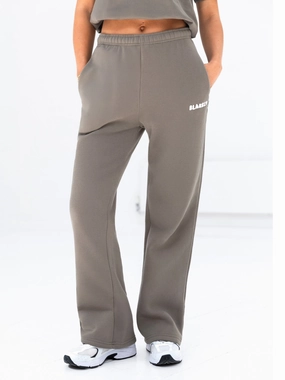 Cloud Print Wide Leg Sweatpants - Safari Green Functional Fit