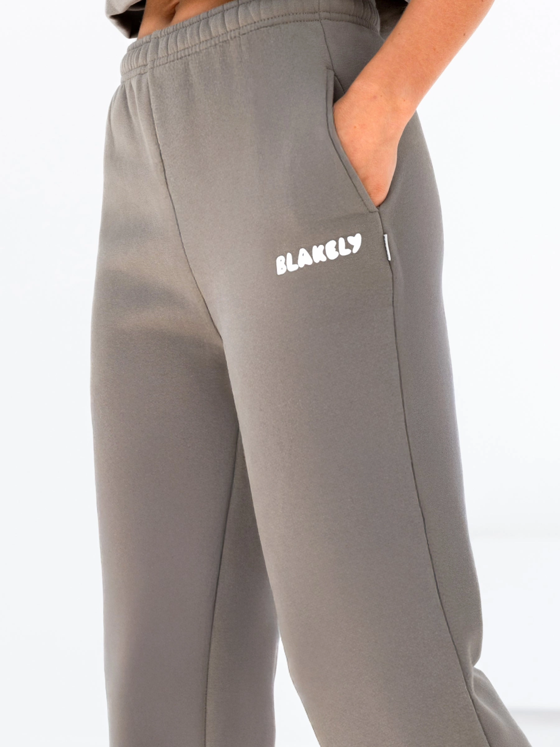 Cloud Print Wide Leg Sweatpants - Safari Green Cozy And Stylish
