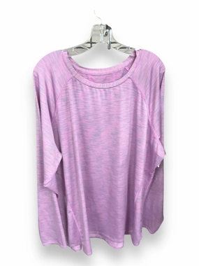 Smooth Interior Lining RibbedCuff Top Long Sleeve By Tek Gear In Purple, Size: 3x