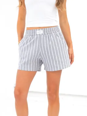 Elena Stripe Shorts - Grey cyclists