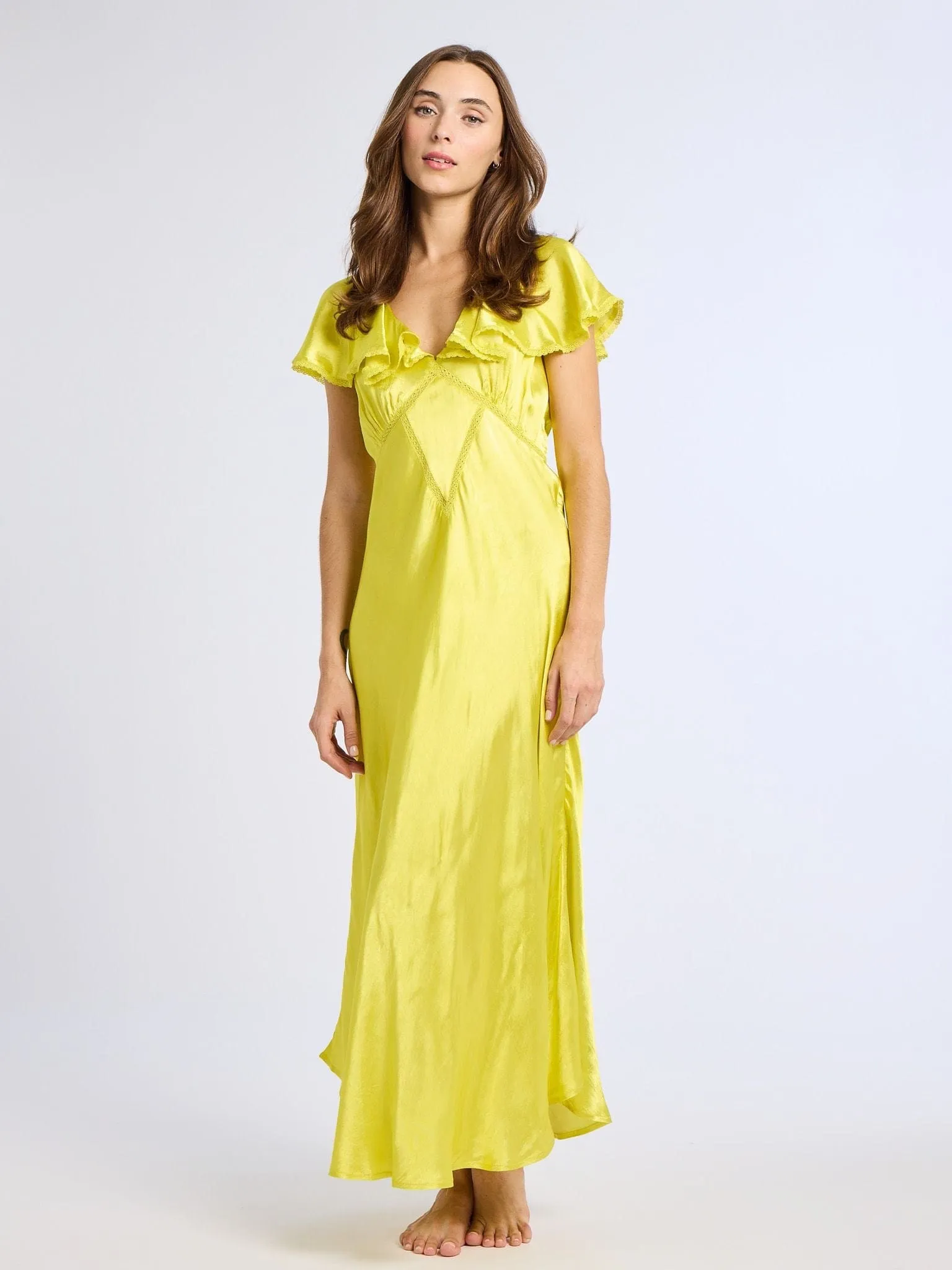 Eloise Dress in Citron Elastic-Cuff ReversibleStyle