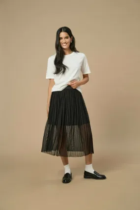 Elsa Pleat Black Mesh Skirt Vibrant Touch
