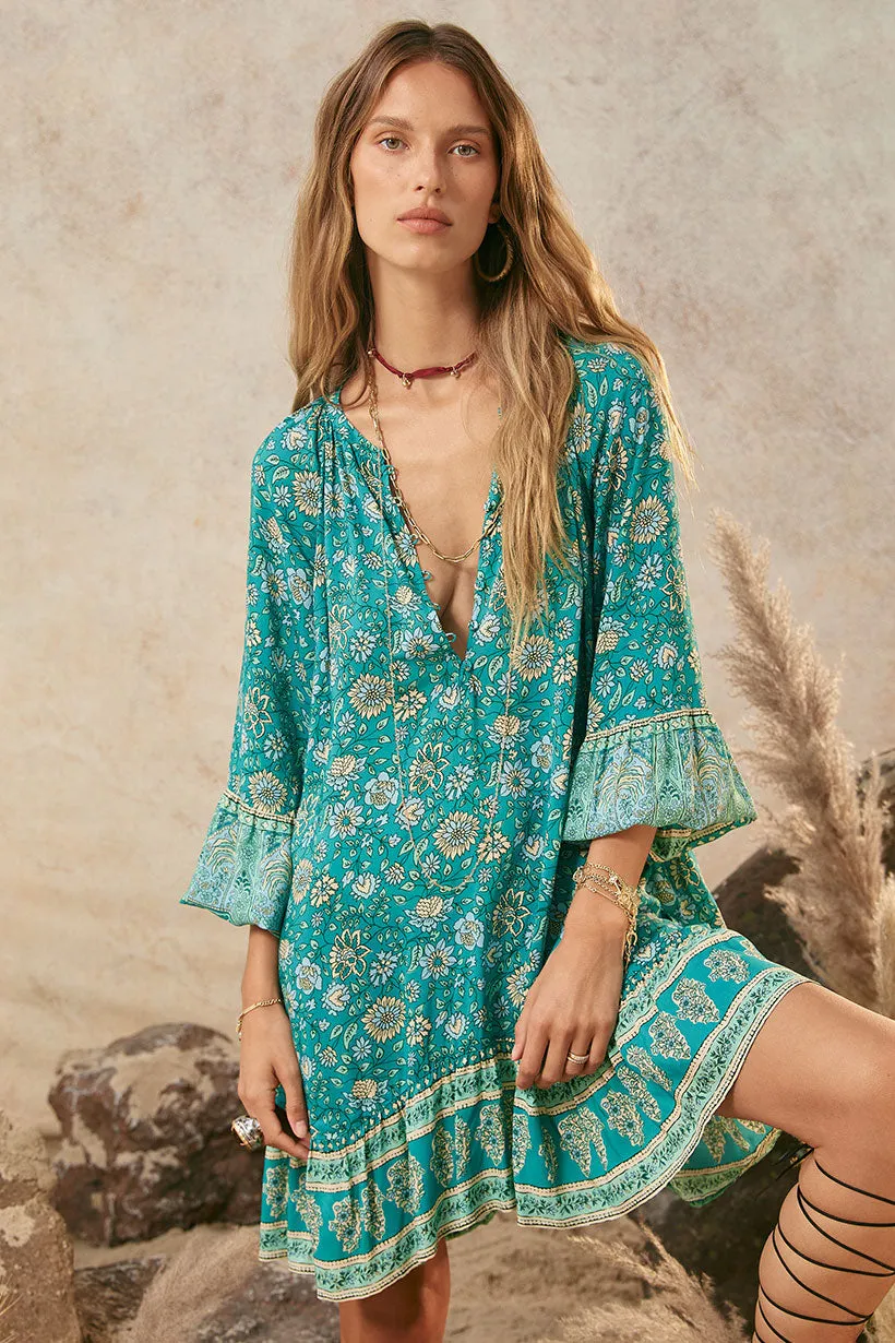 Elysian Tunic Dress Ribbed-Texture Travel Friendly
