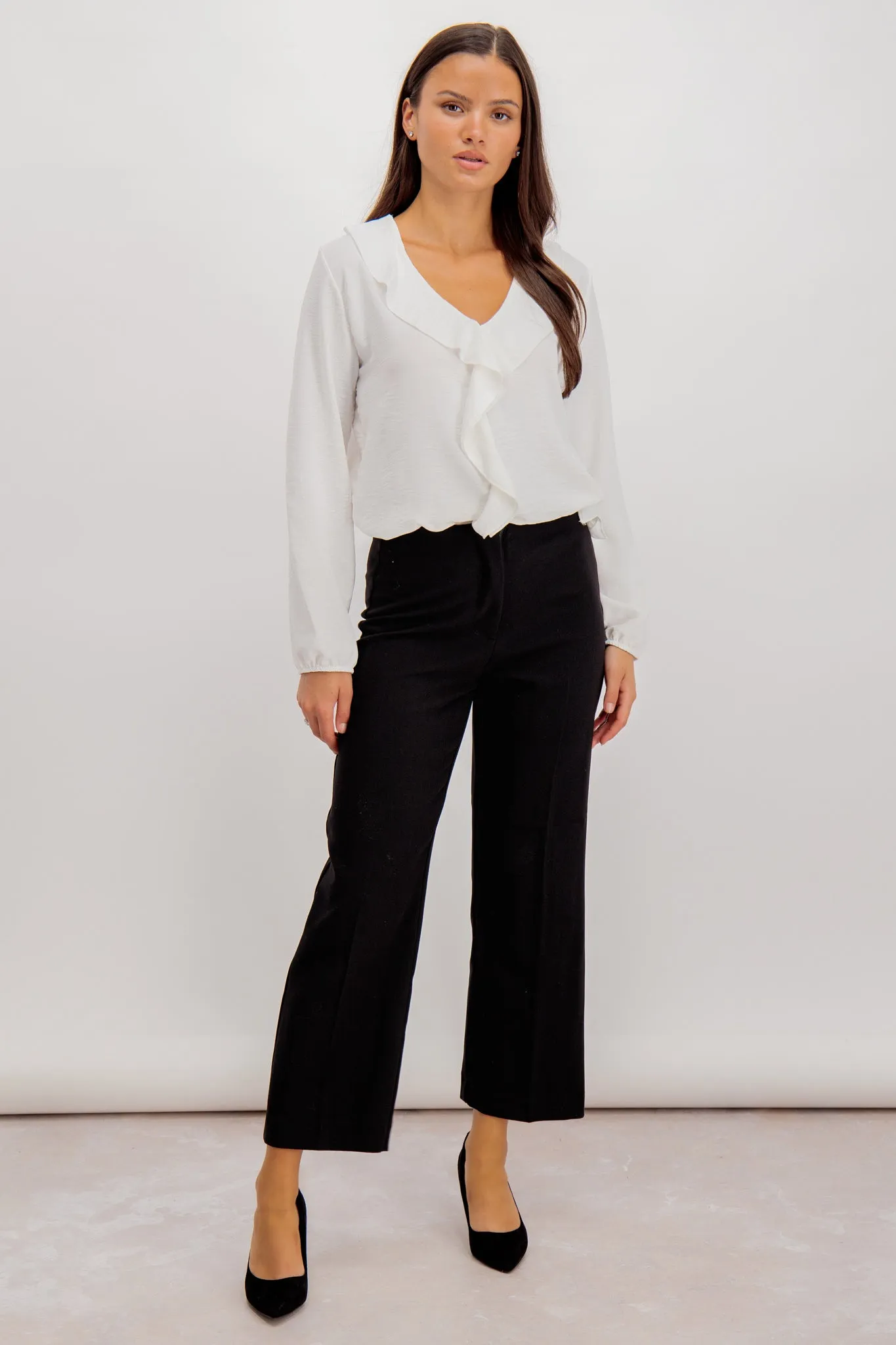 Light wash Emily & Me Tina Black Straight Leg Trouser