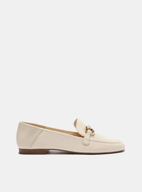 Block Stroll Emma White Leather Loafer
