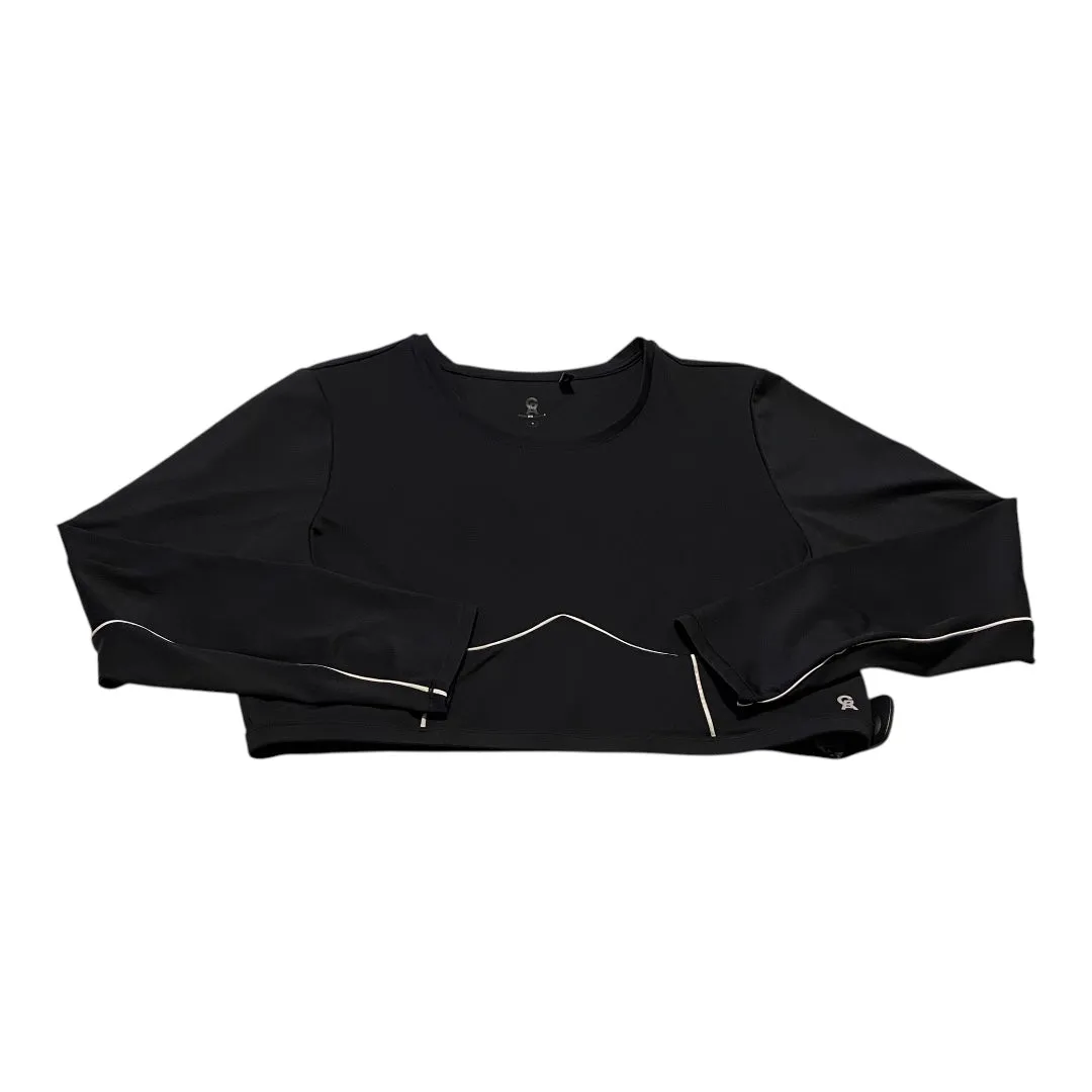 FrictionResistant Edges Athletic Top Long Sleeve Crewneck By Good American In Black & White, Size: 3x