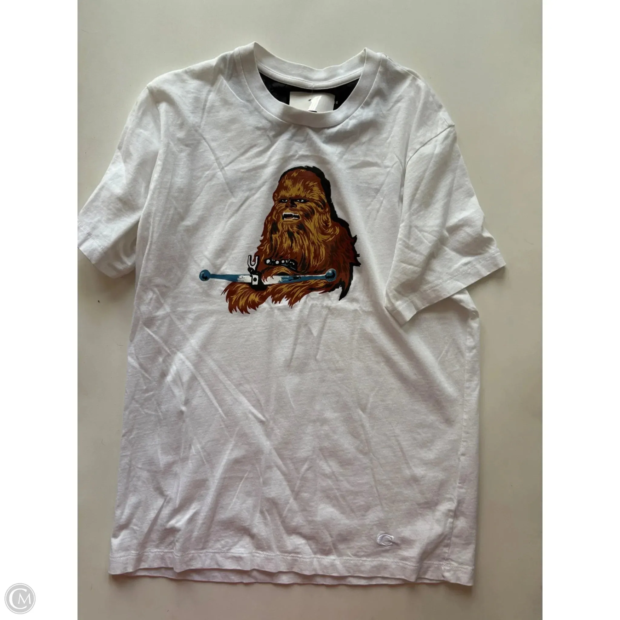Top Short Sleeve Designer By Coach In White, Size: S Relaxed Style