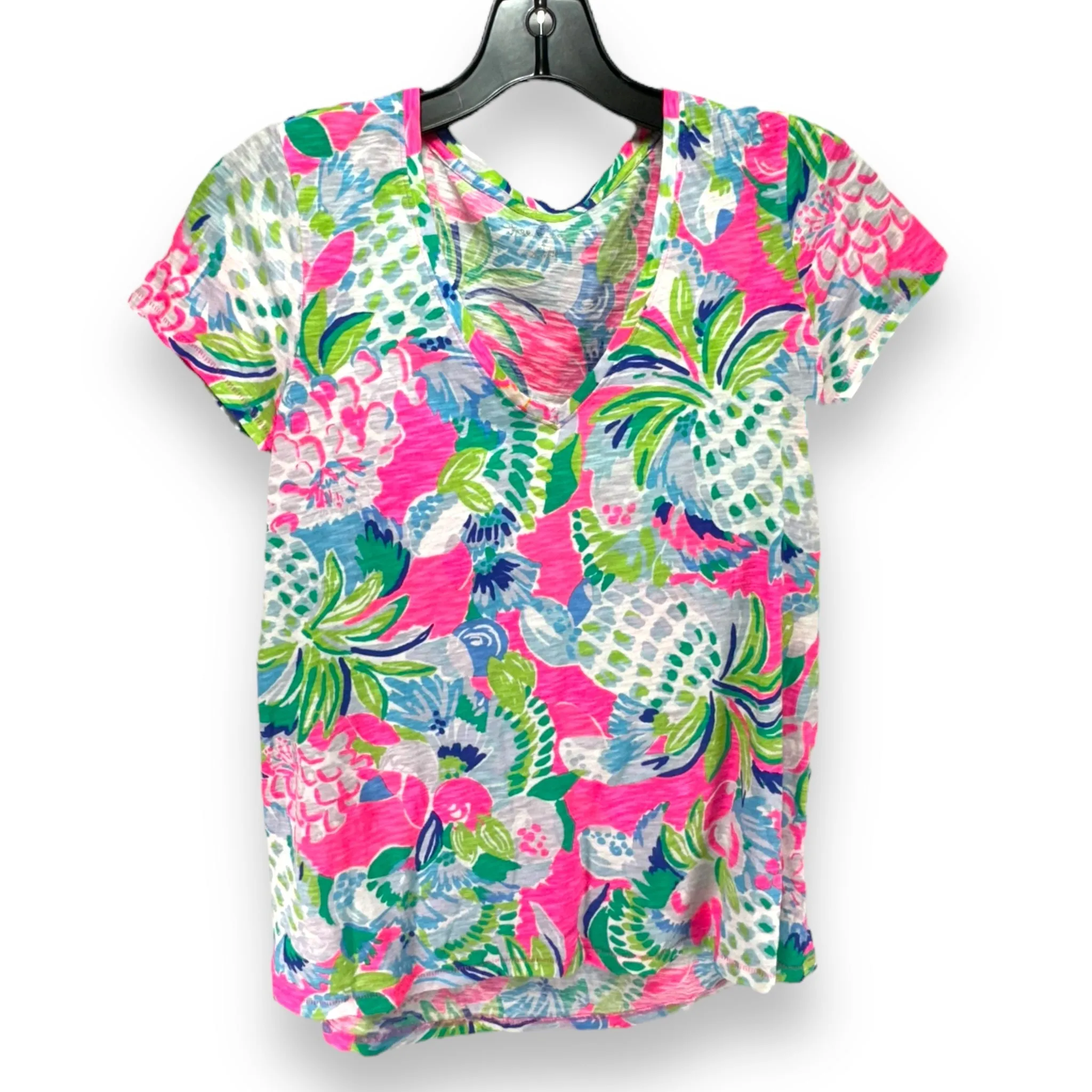 Etta V-Neck Top Designer By Lilly Pulitzer In Multi Tropical Beachy, Size: XS Chic