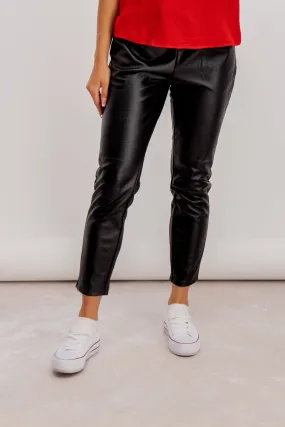 Eva Black Normal Waist Coated Trousers Low Profile Waistband All-day Flex