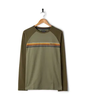 Cozy Fit Design Torn Stripe - Mens Long Sleeve T-Shirt - Green
