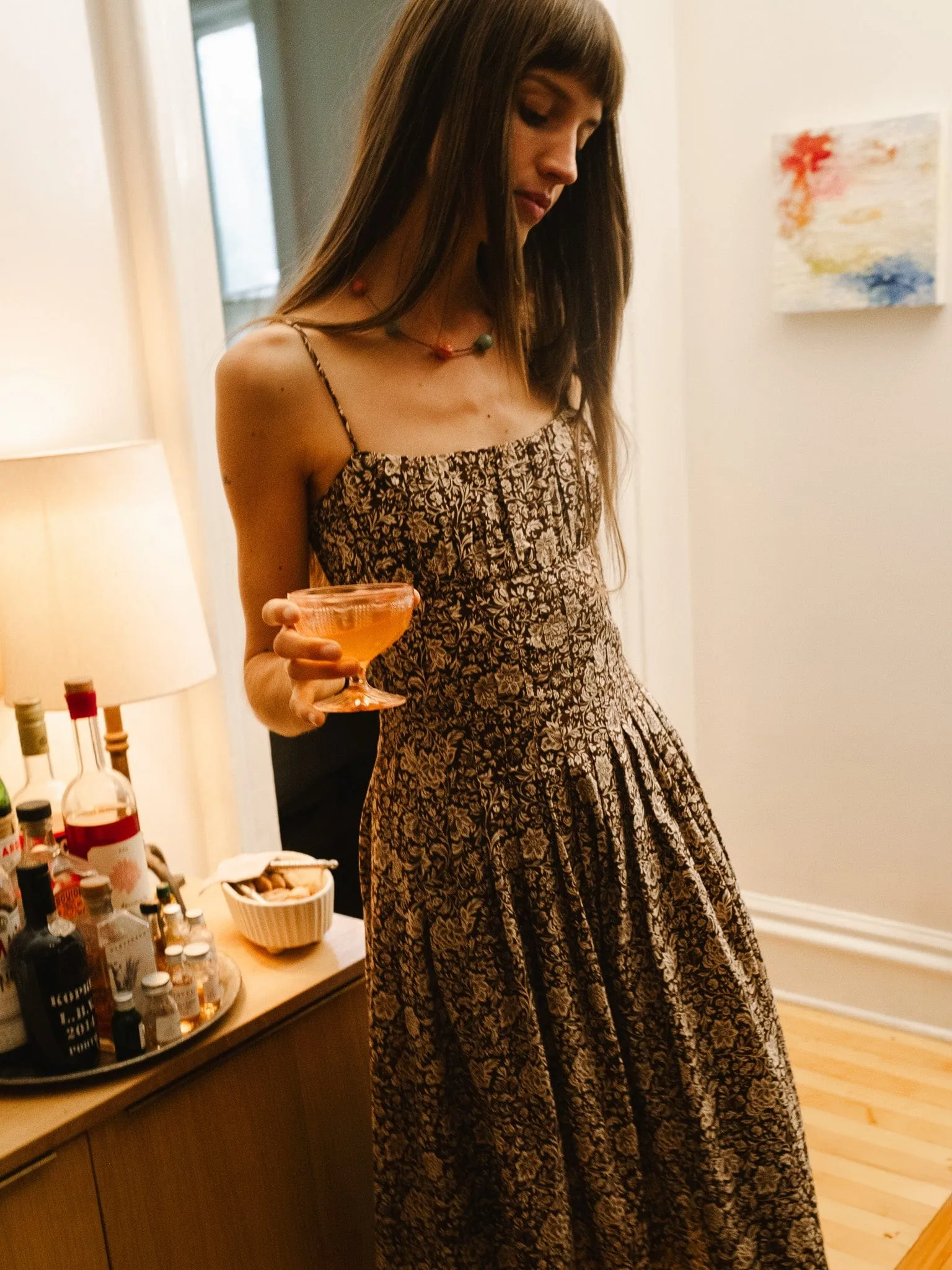 Tully Dress in Cocoa Floral Day Chic Dreamy Presence