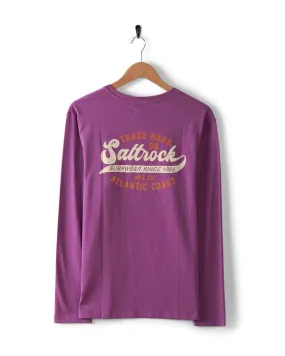 Home Run - Mens Long Sleeve T-Shirt - Purple Comfortable Casual