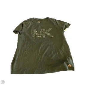 Relaxed Wear Fit Washable Top Short Sleeve Designer By Michael Kors In Green, Size: L