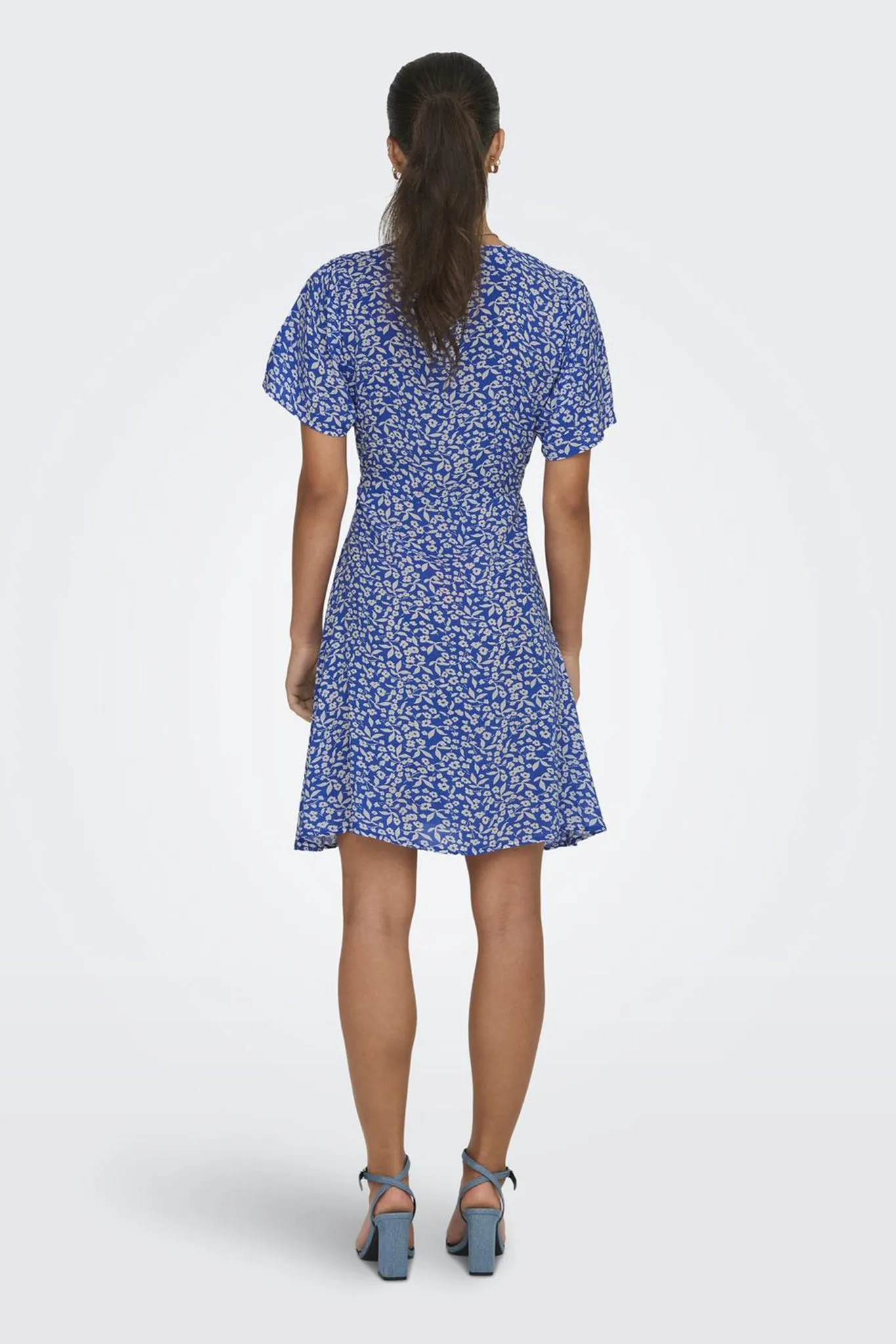 Evida Blue Floral Print Mini Dress Chic and Cozy Wear
